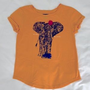 GapKids Girls T-shirt with Elephant design, Color: Yellow; Size XL (12)